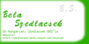 bela szedlacsek business card